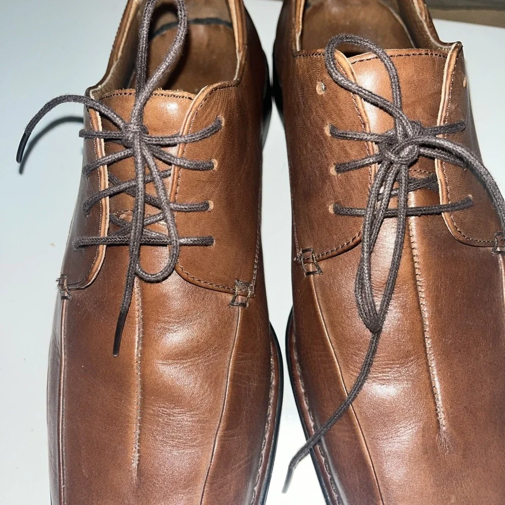 Rockport mens dress shoe brown size 8M  leather upper tie Square Toe‎